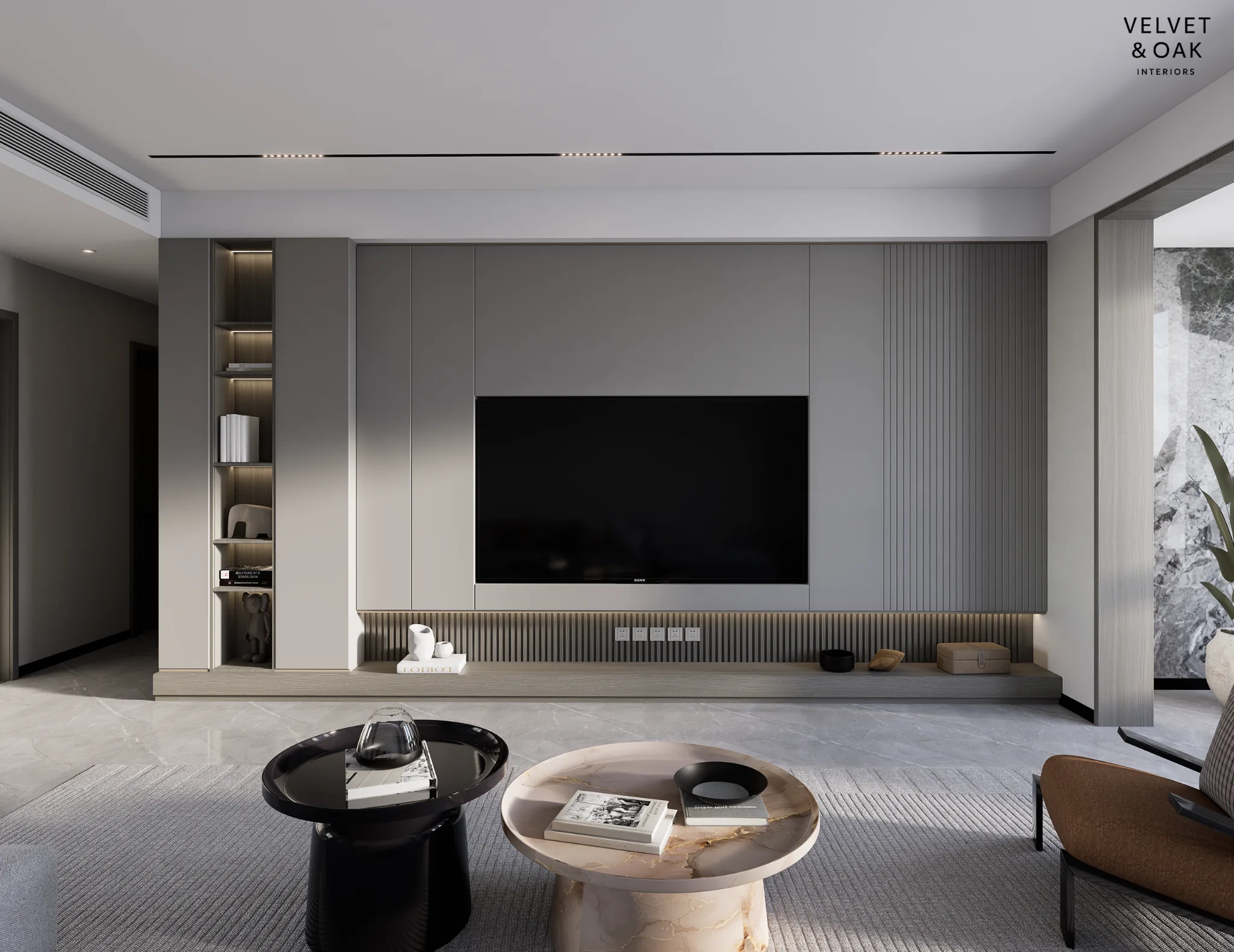 Minimal bespoke television joinery wall