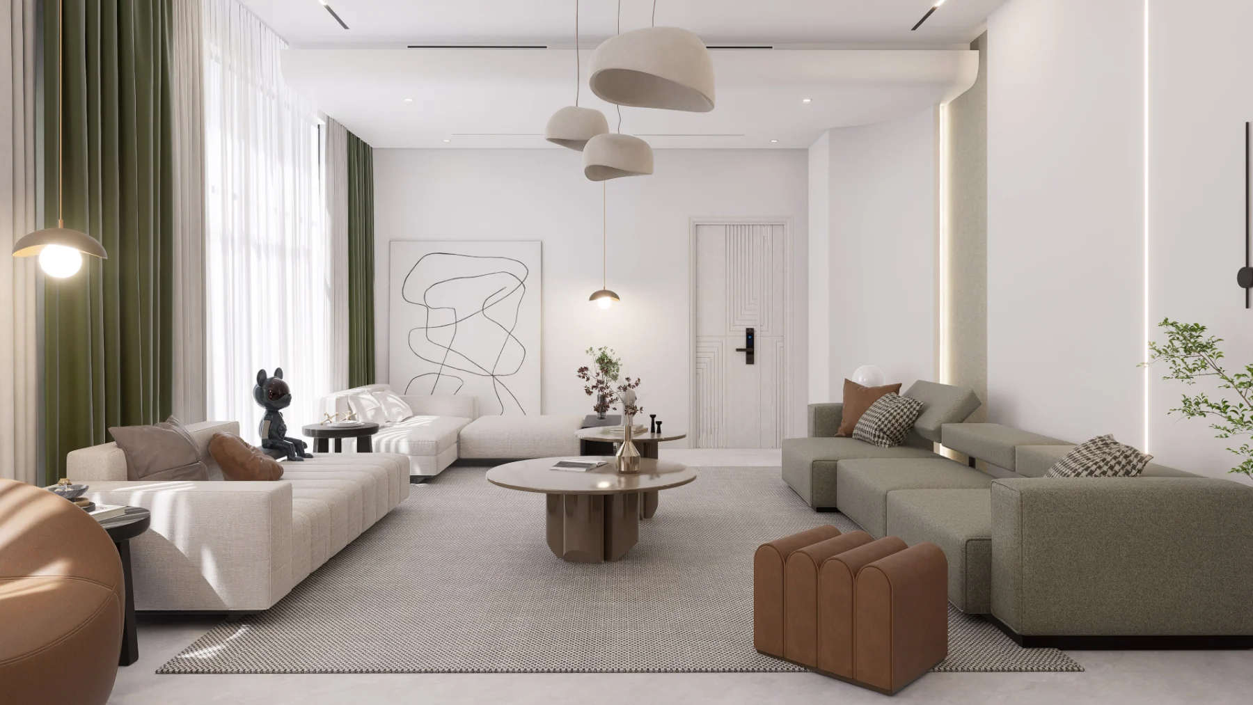 Contemporary villa living room concept