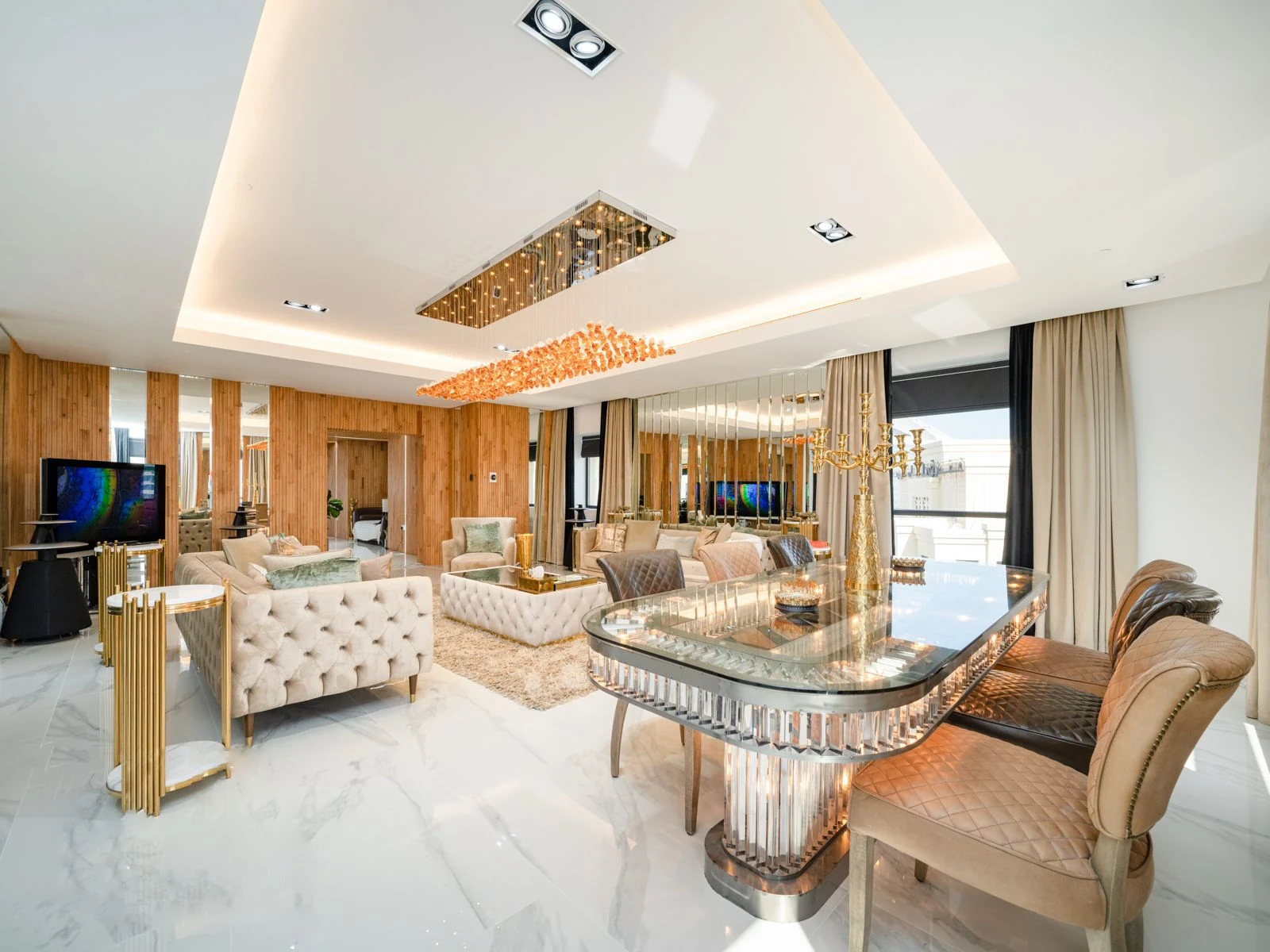 Completed penthouse living and dining area