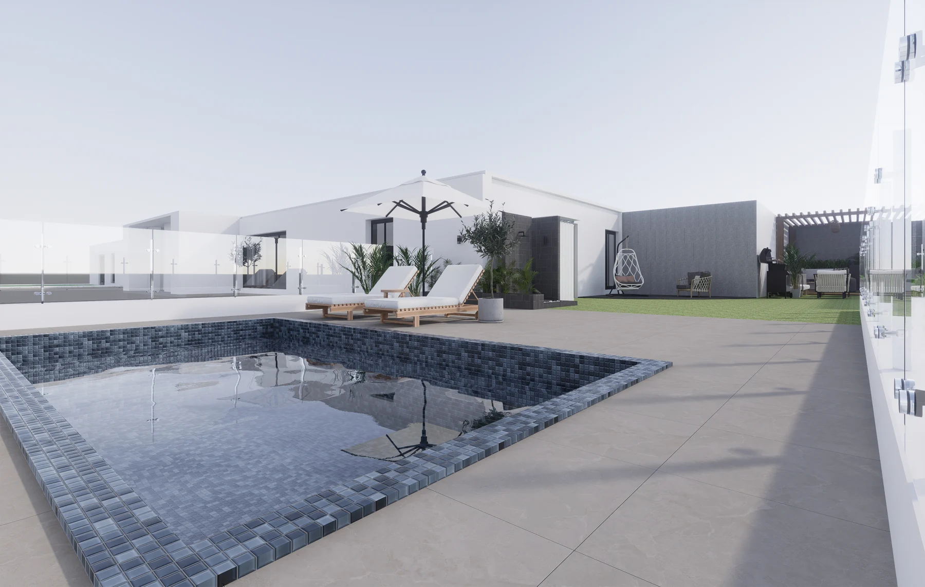 Private rooftop terrace and pool concept